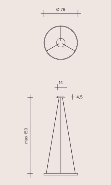 ANELLO Sforzin illuminazione Sospensione Ø78cm Oro Dimmer 3000K